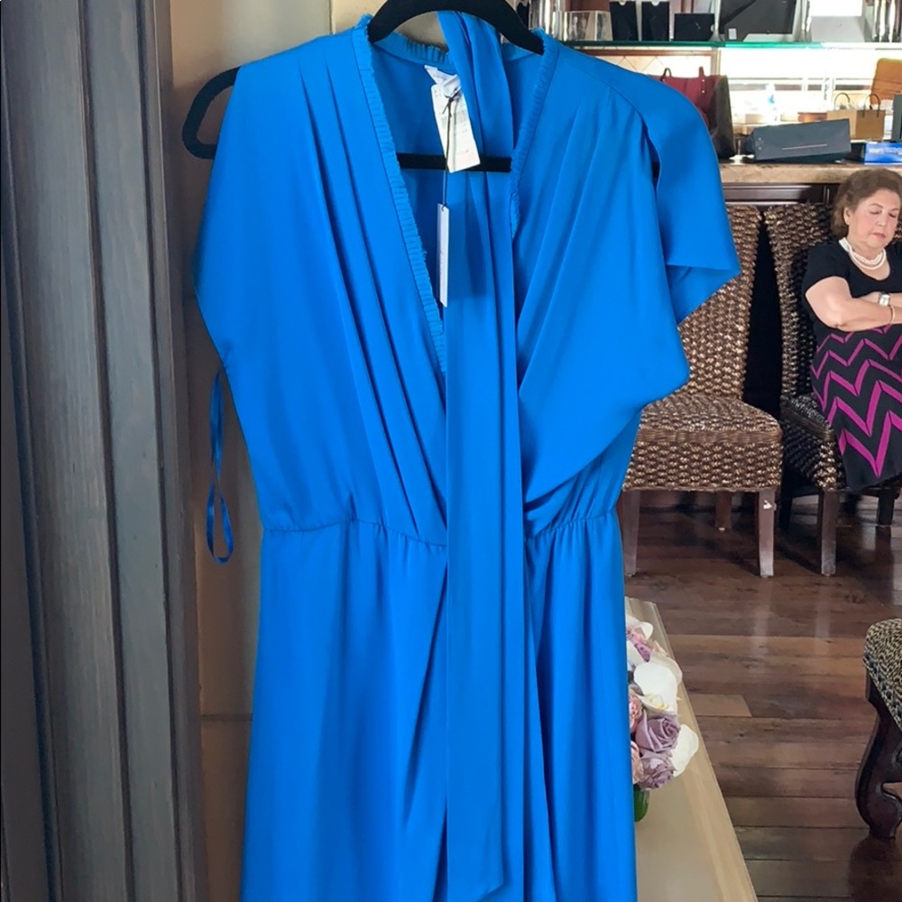 Diane von Furstenberg Blue Chiffon Dress